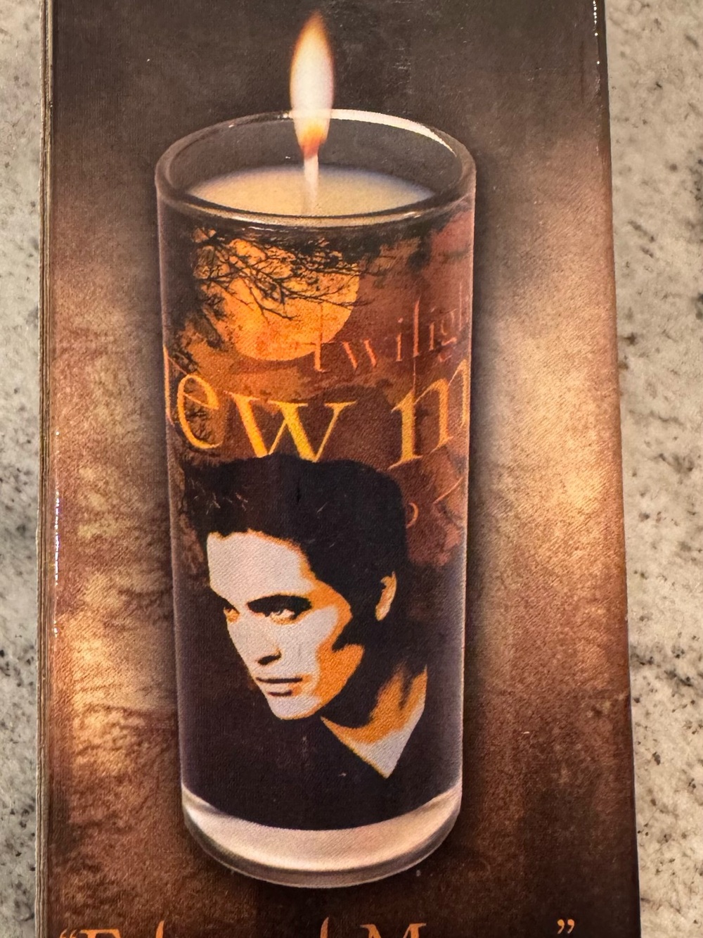 Twilight-New Moon Inspired Decorative Glass Candle - Brown
